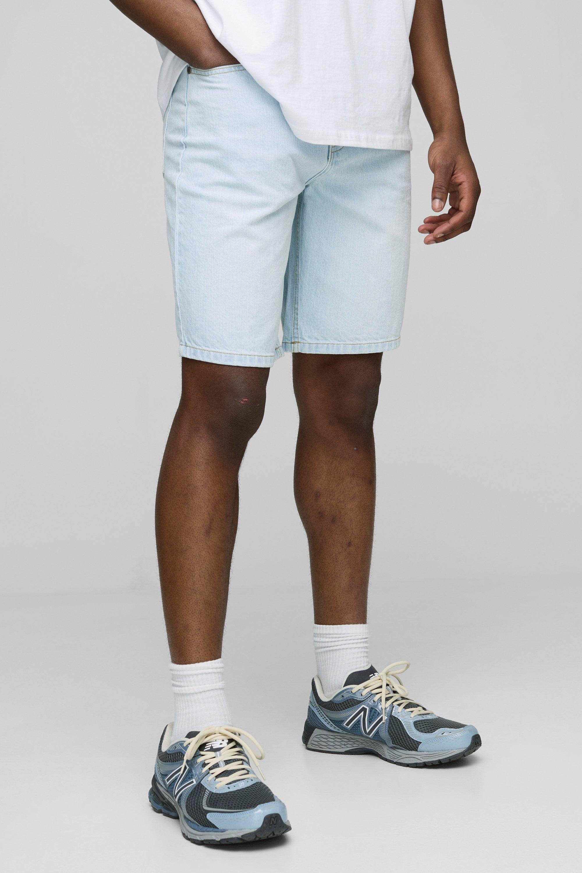 Relaxed Rigid Ice Blue Denim Shorts